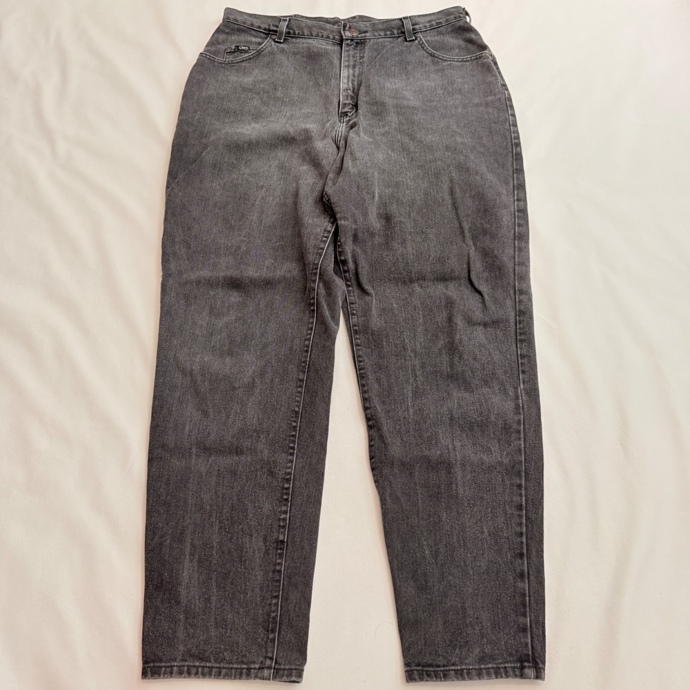 Lee Jeans Mens 33 Black Vintage 90s Relaxed Fit Faded Straight Leg Denim